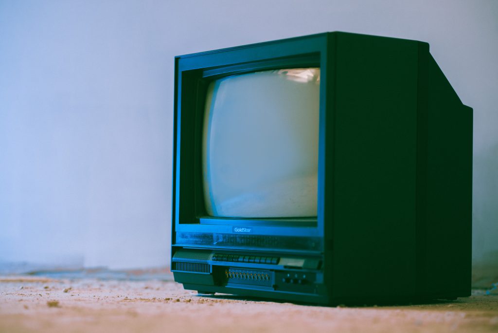 A monitor ready for an e-recycling center